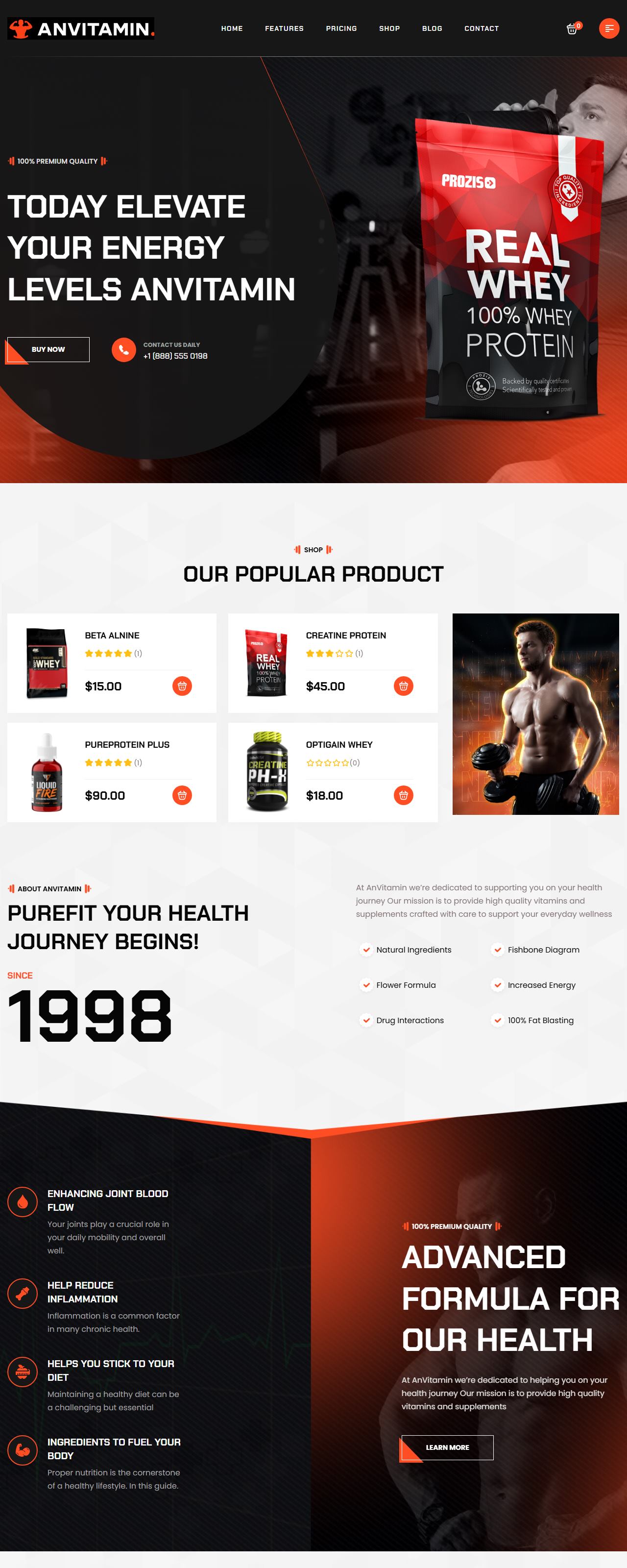 Anvitamin website preview