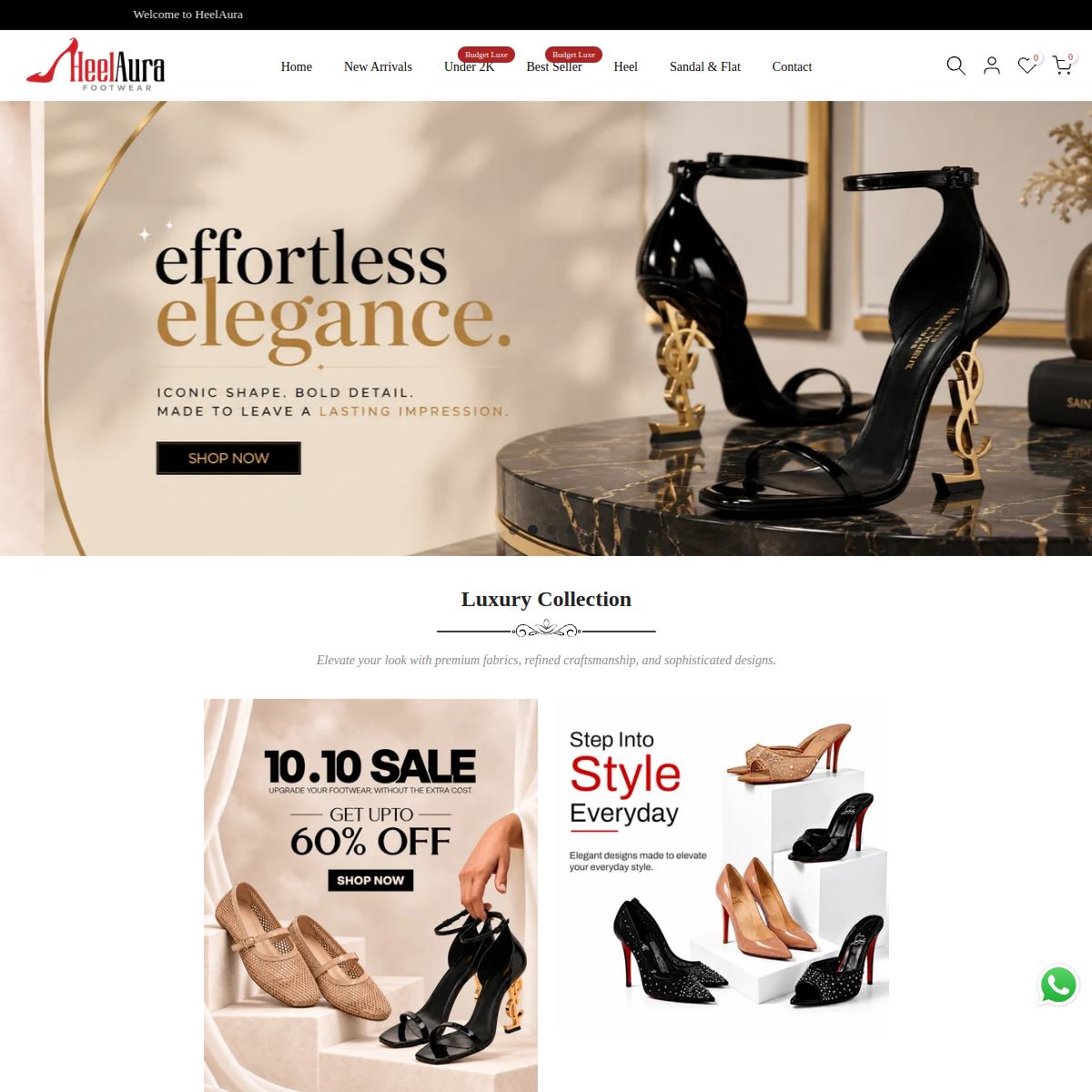 Preview of HeelAura homepage